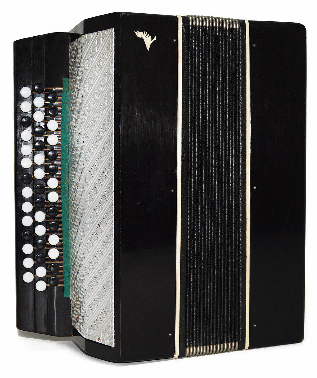 Rare Orchestral Monophone, Double Сontrabass Button Accordion Ukrainian Bayan 1933, Kremennoe, New Straps, Quality Concert Accordion.
