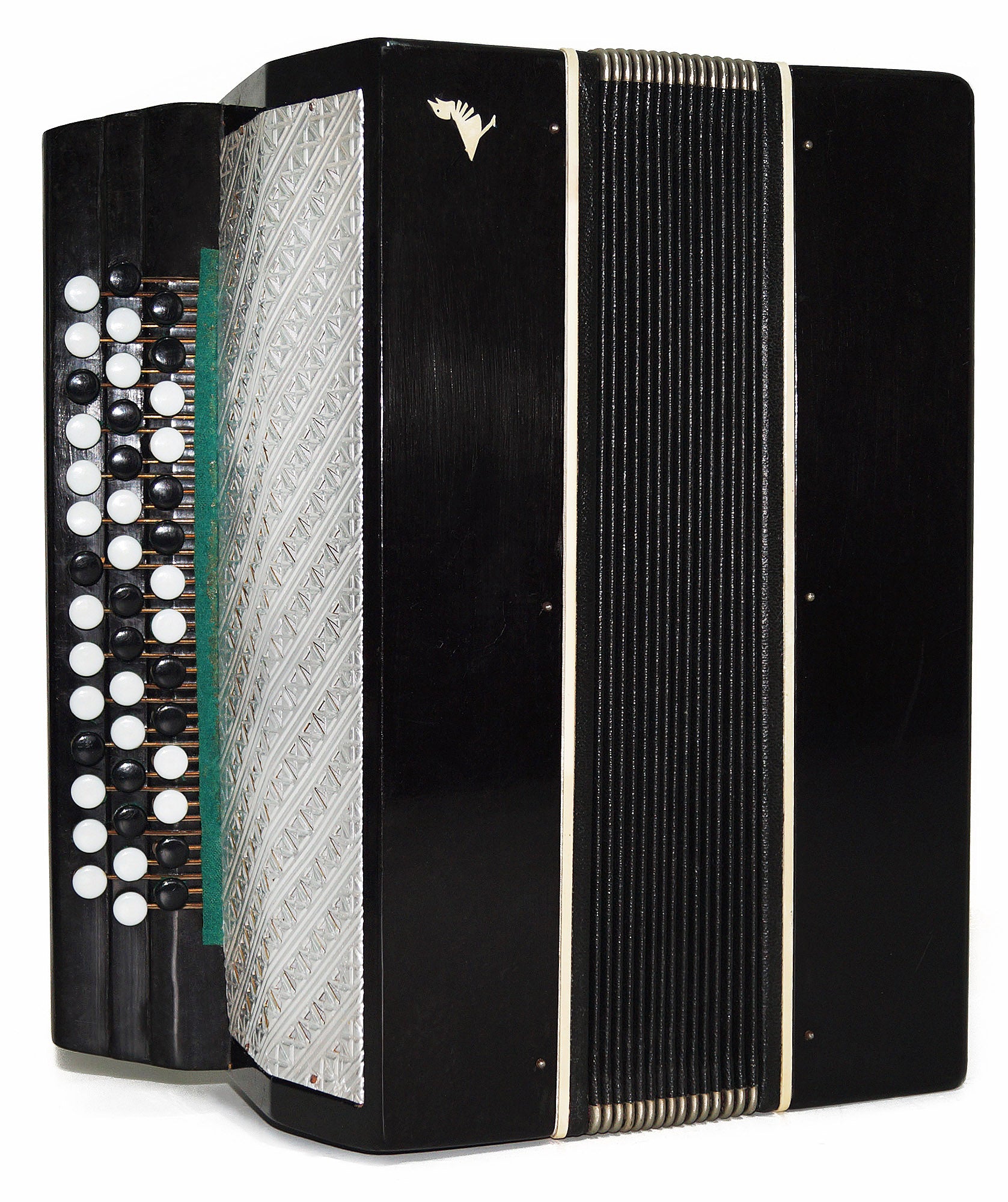 Rare Orchestral Monophone, Double Сontrabass Button Accordion Ukrainian Bayan 1933, Kremennoe, New Straps, Quality Concert Accordion.