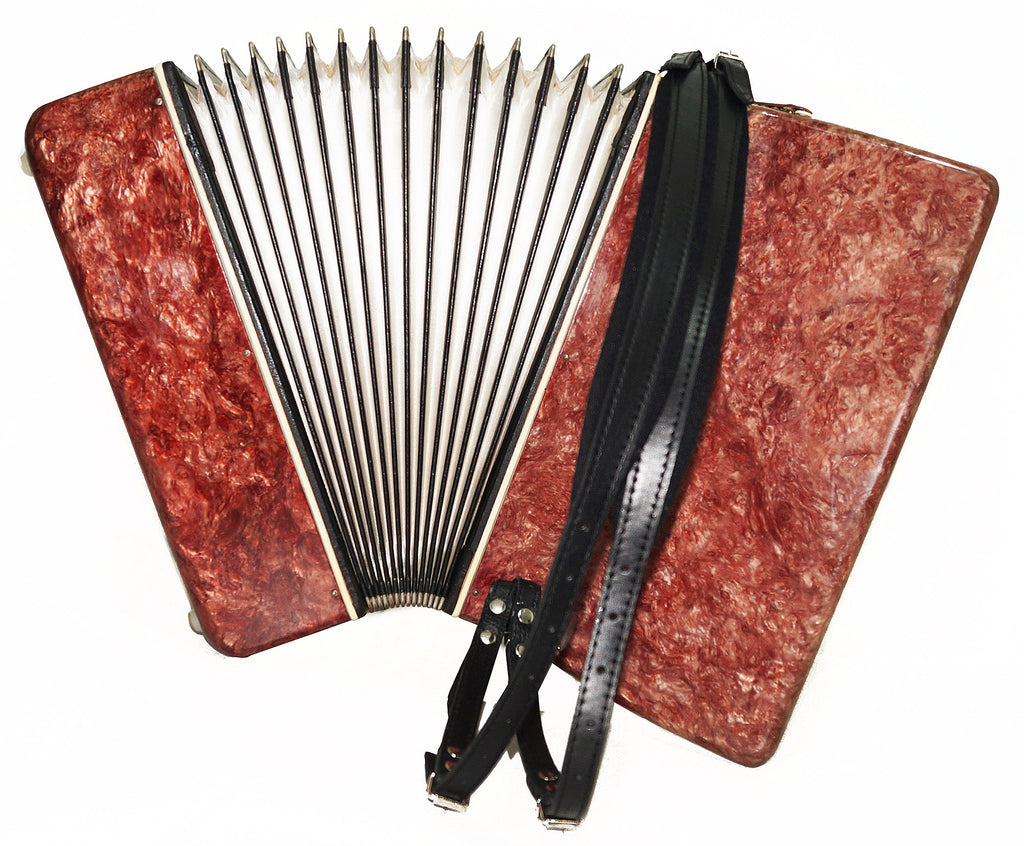 Original Piano Accordion Ariya 96 Bass Buttons, made in USSR, New Straps 1950, Very Beautiful Keyboard Accordian