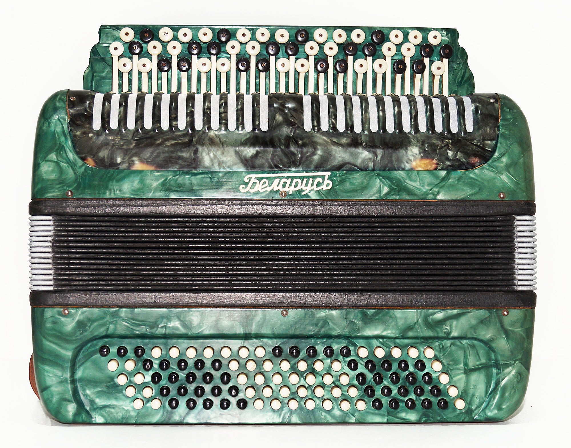 Vintage Button Accordion, 3 Row Folk Old Bayan Belarus, New Straps 1858, Concertina Accordion Wonderful sound!