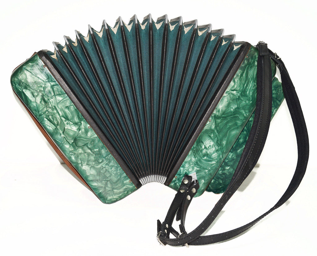 Vintage Button Accordion, 3 Row Folk Old Bayan Belarus, New Straps 1858, Concertina Accordion Wonderful sound!