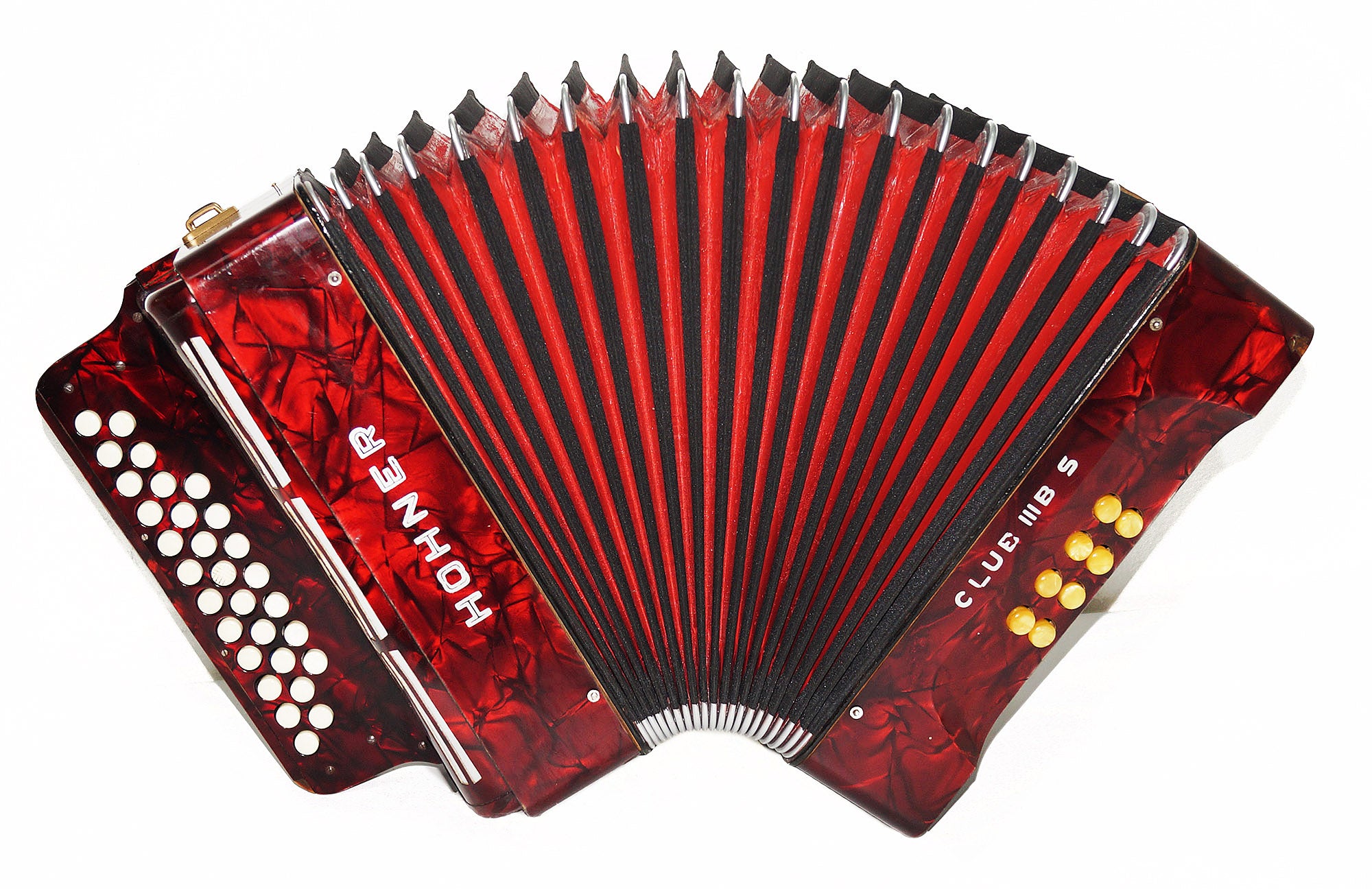 Rare Vintage Hohner Club IIIB S, Diatonic Button Accordion Squeezebox New Straps, 1914, made in Germany, Concertina Wonderful sound