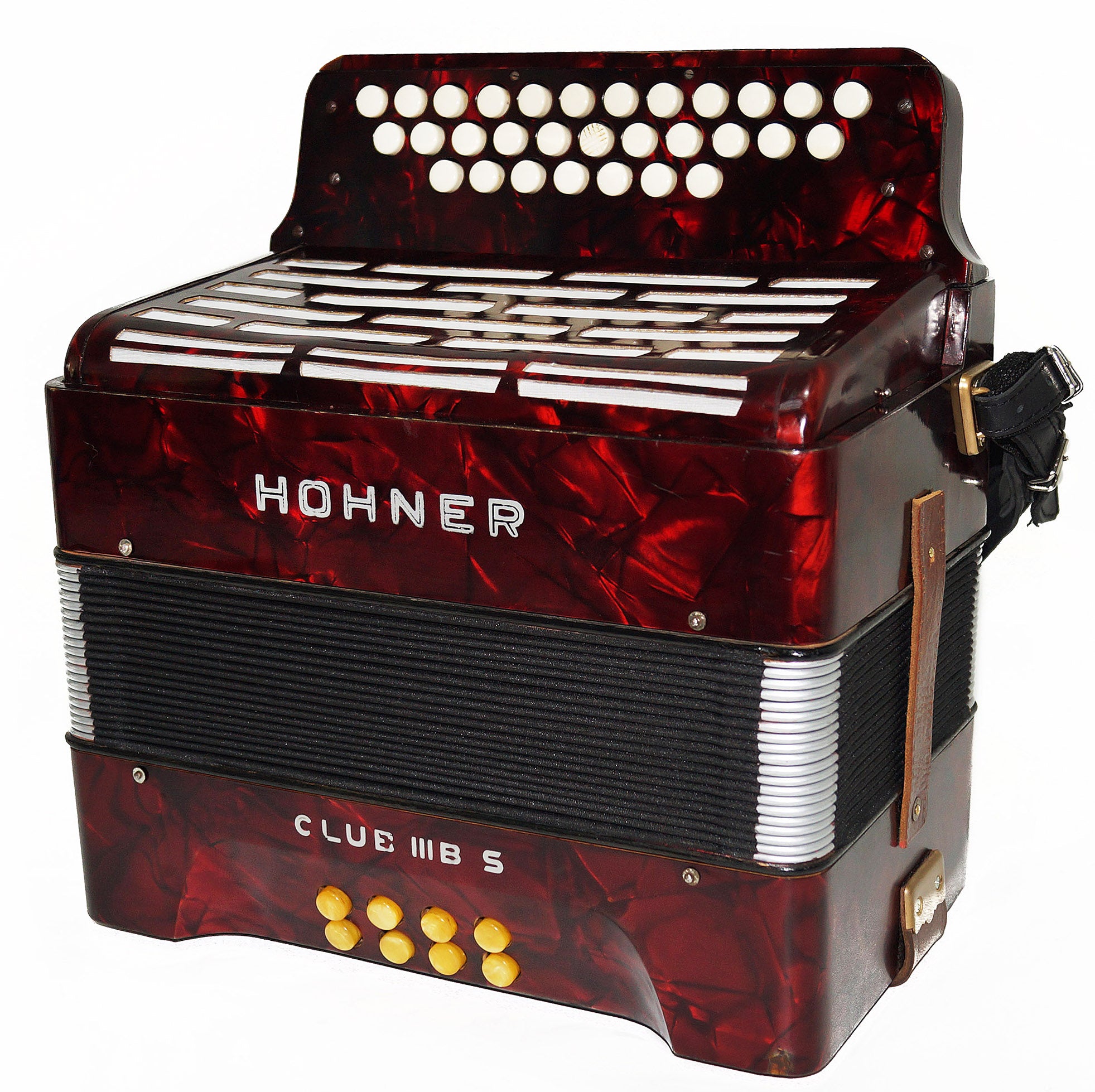 Rare Vintage Hohner Club IIIB S, Diatonic Button Accordion Squeezebox New Straps, 1914, made in Germany, Concertina Wonderful sound