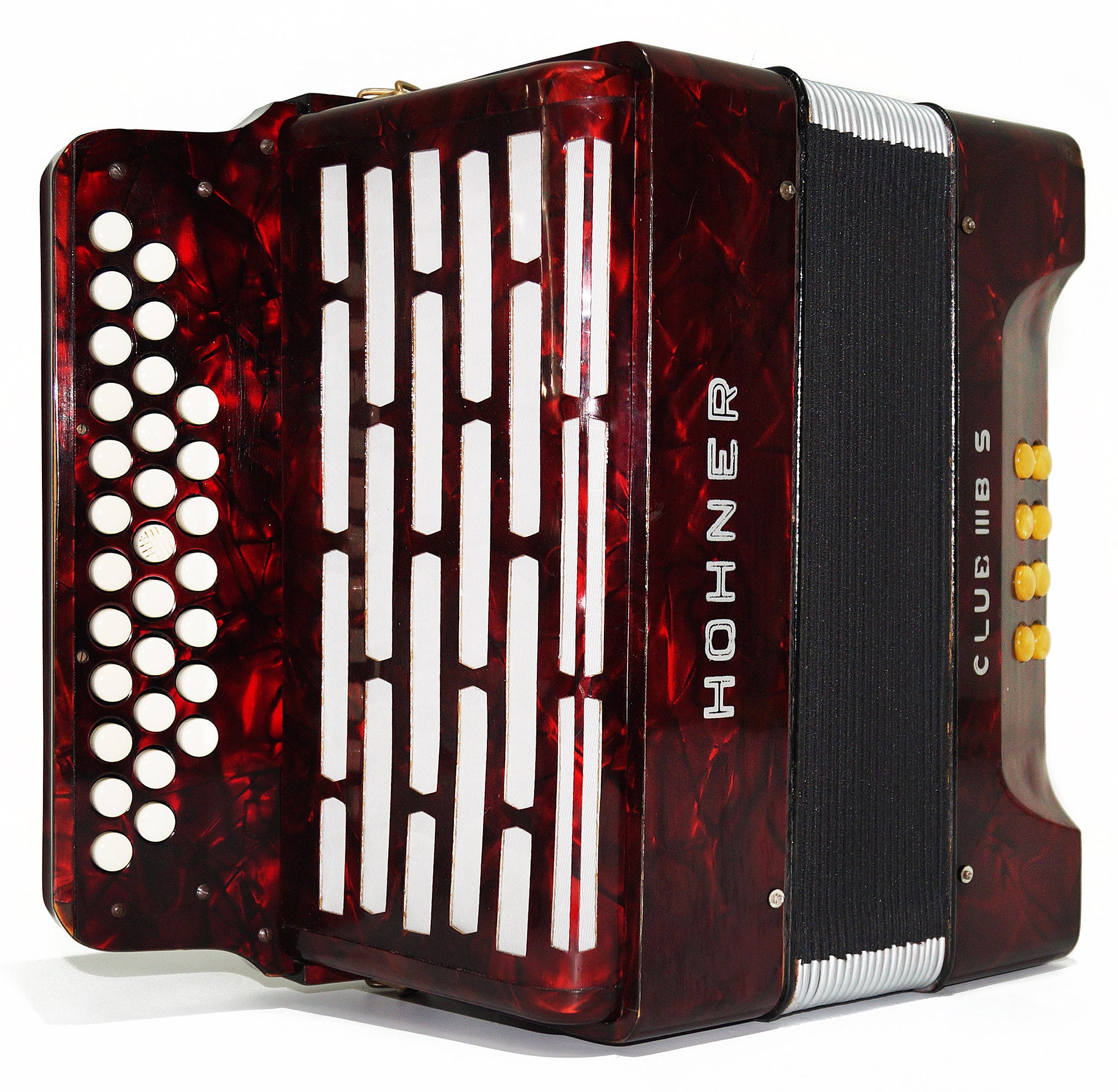 Rare Vintage Hohner Club IIIB S, Diatonic Button Accordion Squeezebox New Straps, 1914, made in Germany, Concertina Wonderful sound