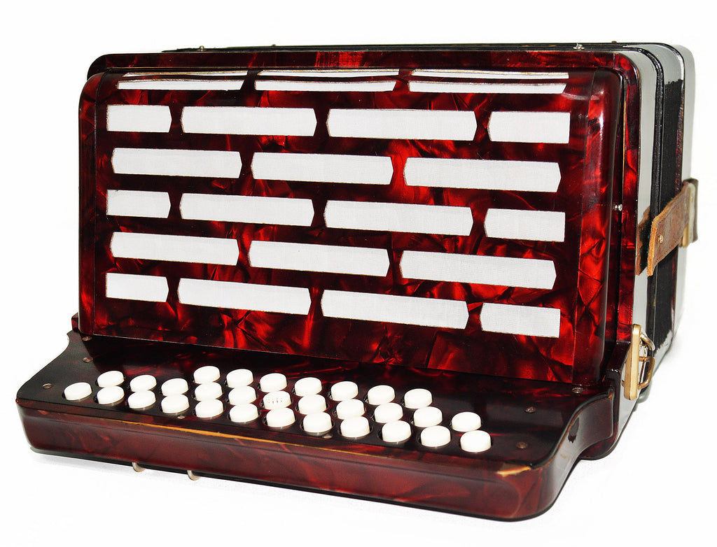 Rare Vintage Hohner Club IIIB S, Diatonic Button Accordion Squeezebox New Straps, 1914, made in Germany, Concertina Wonderful sound