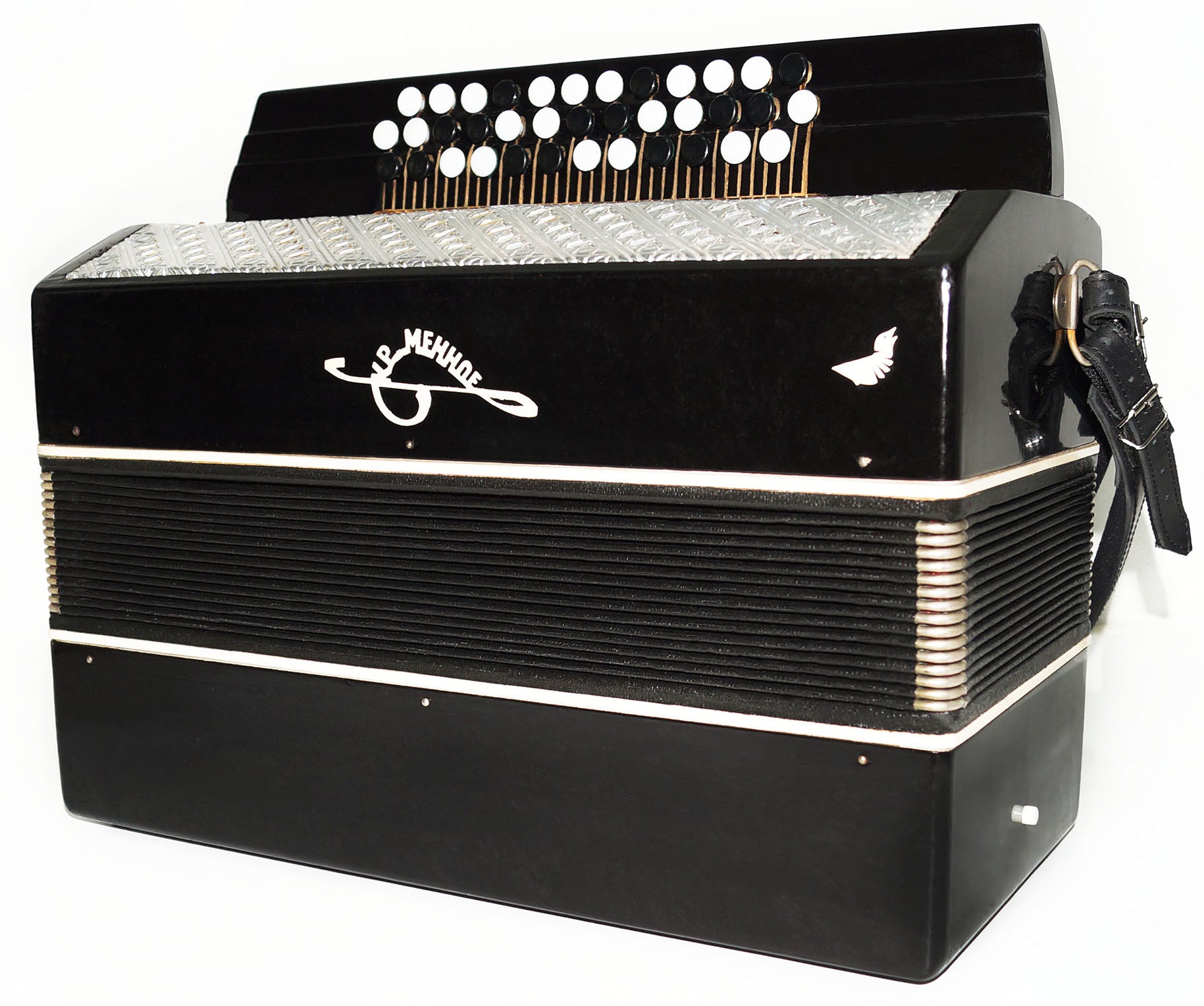 Orchestral Monophone Harmonica Folk Button Accordion made in Ukraine Bayan New Straps 1753, Wonderful Sound!