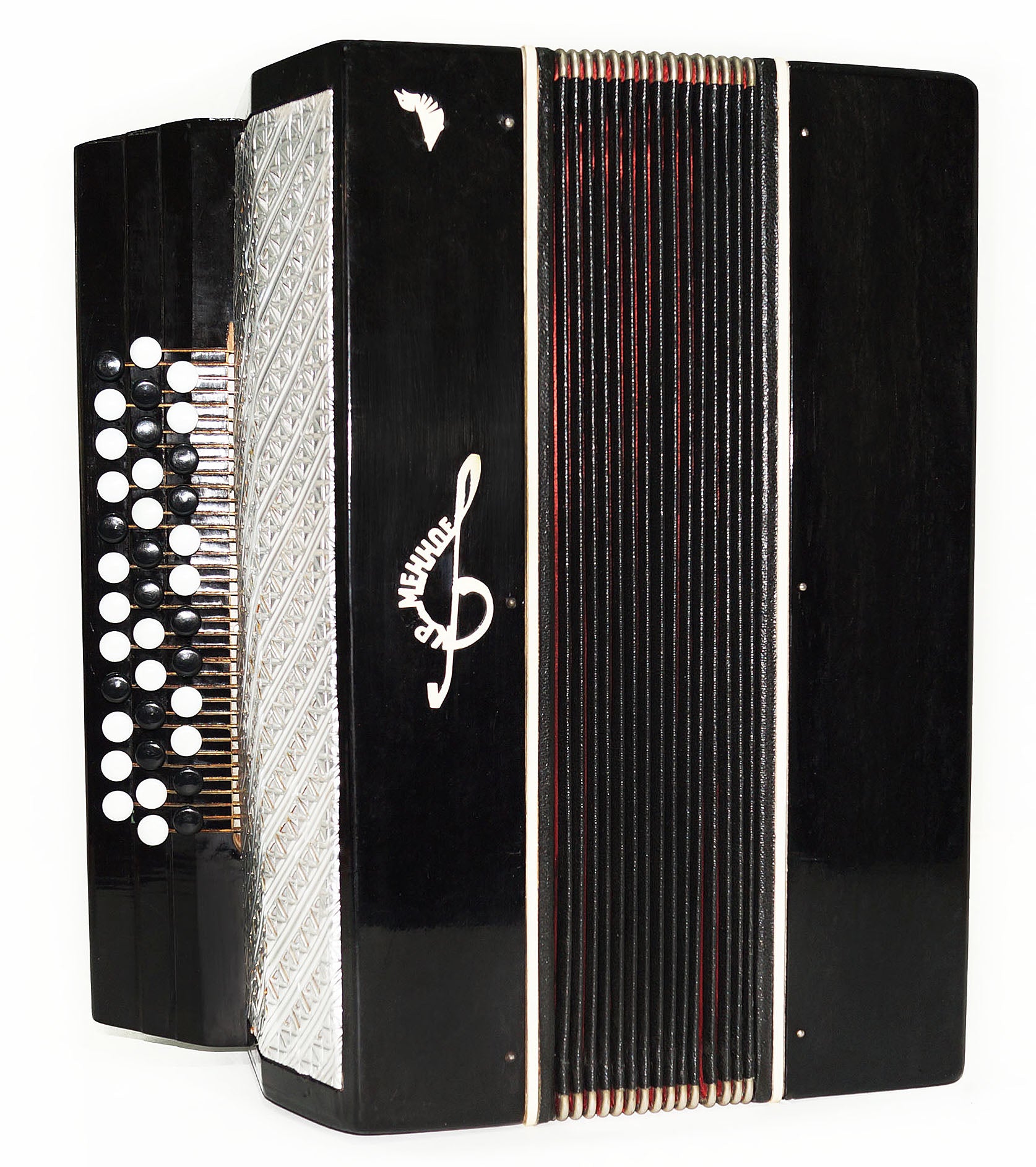 Orchestral Monophone Harmonica Folk Button Accordion made in Ukraine Bayan New Straps 1753, Wonderful Sound!