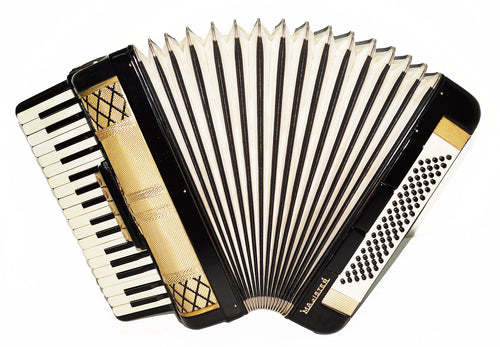 Barcarole Magister 80 Bass Made in Germany Klavierakkordeon, neue Riemen 1919, hochwertige Ziehharmonika, voller und heller Klang