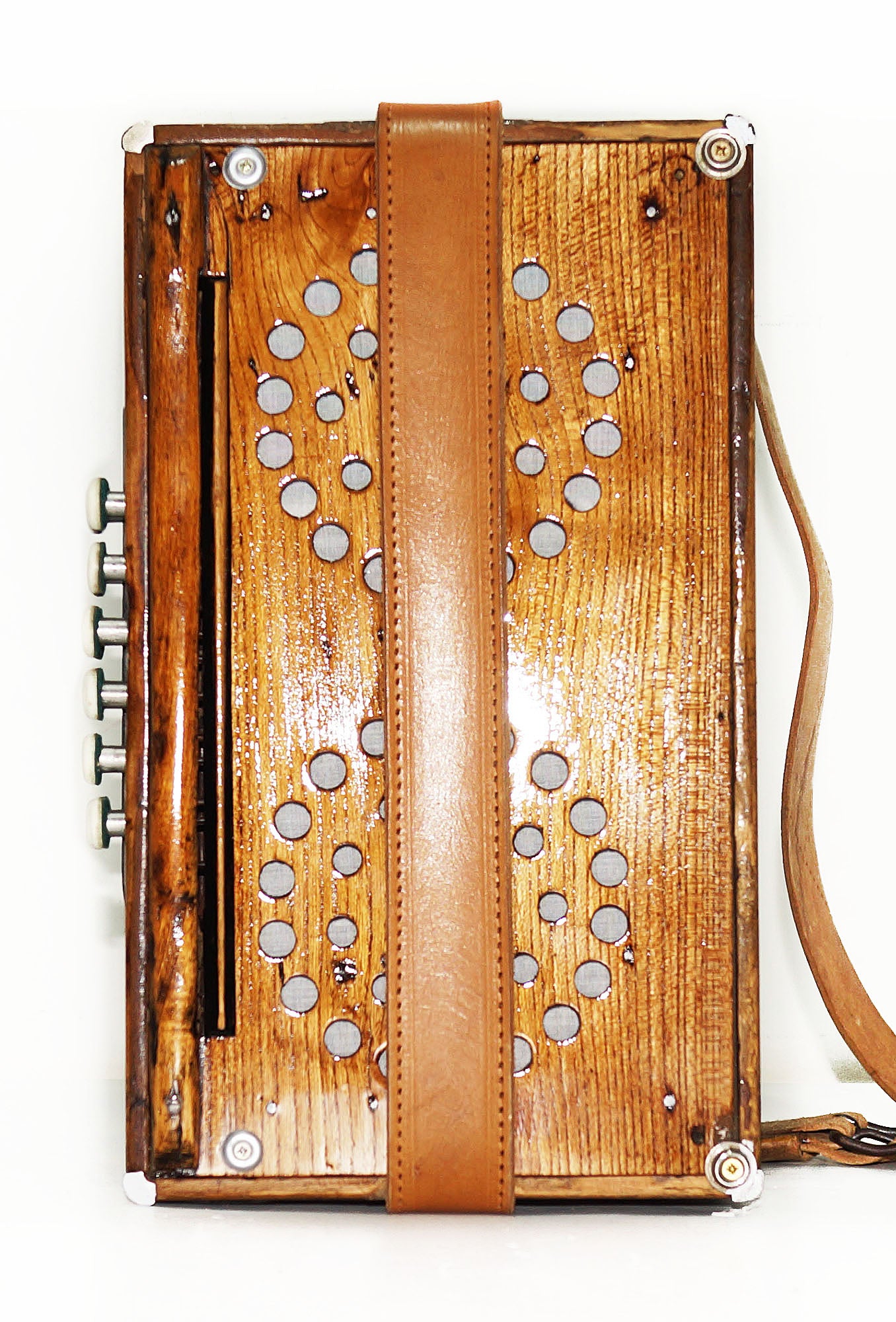 Vintage Old Garmon, Antigue Folk Handmade Button Accordion Harmonica 1964, Squeezebox, Amazing sound!