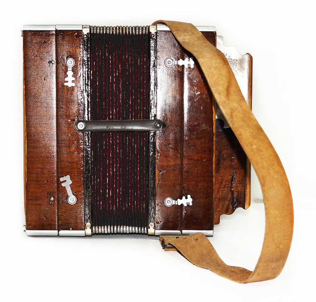 Vintage Old Garmon, Antigue Folk Handmade Button Accordion Harmonica 1964, Squeezebox, Amazing sound!