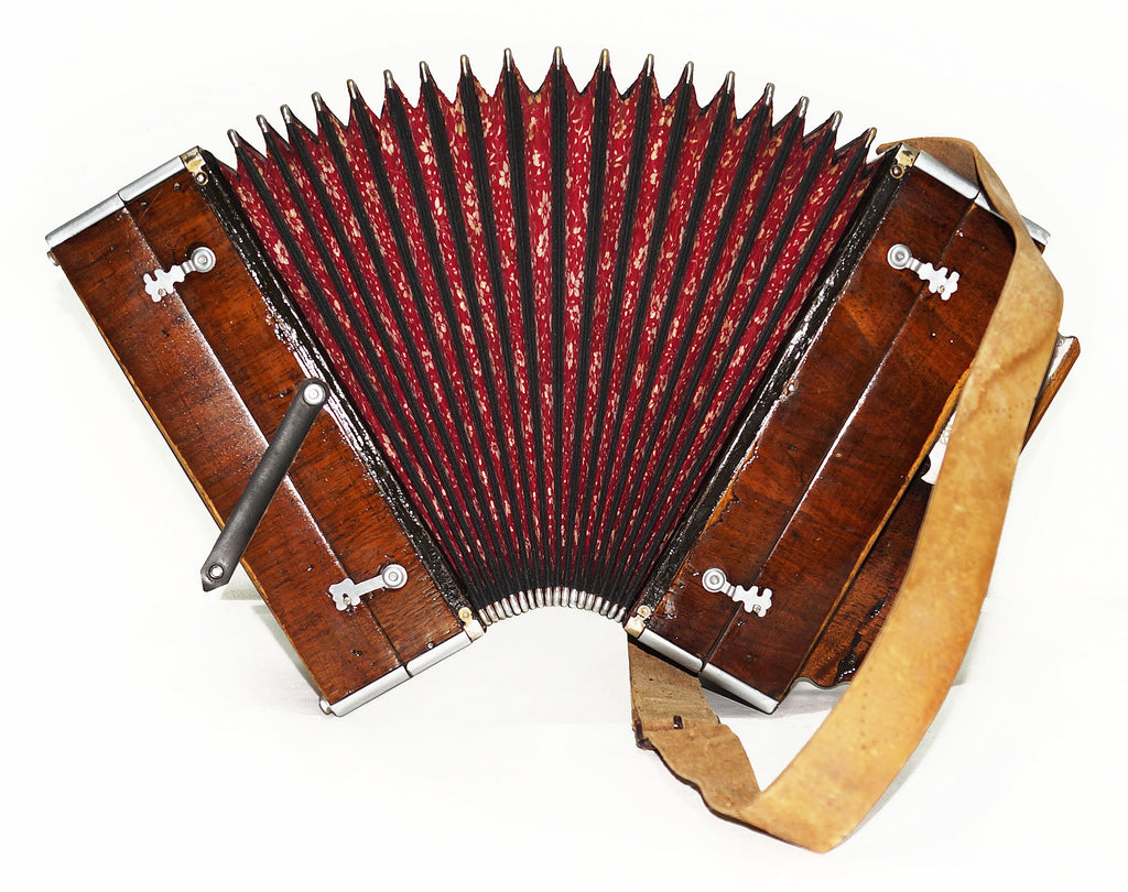 Vintage Old Garmon, Antigue Folk Handmade Button Accordion Harmonica 1964, Squeezebox, Amazing sound!