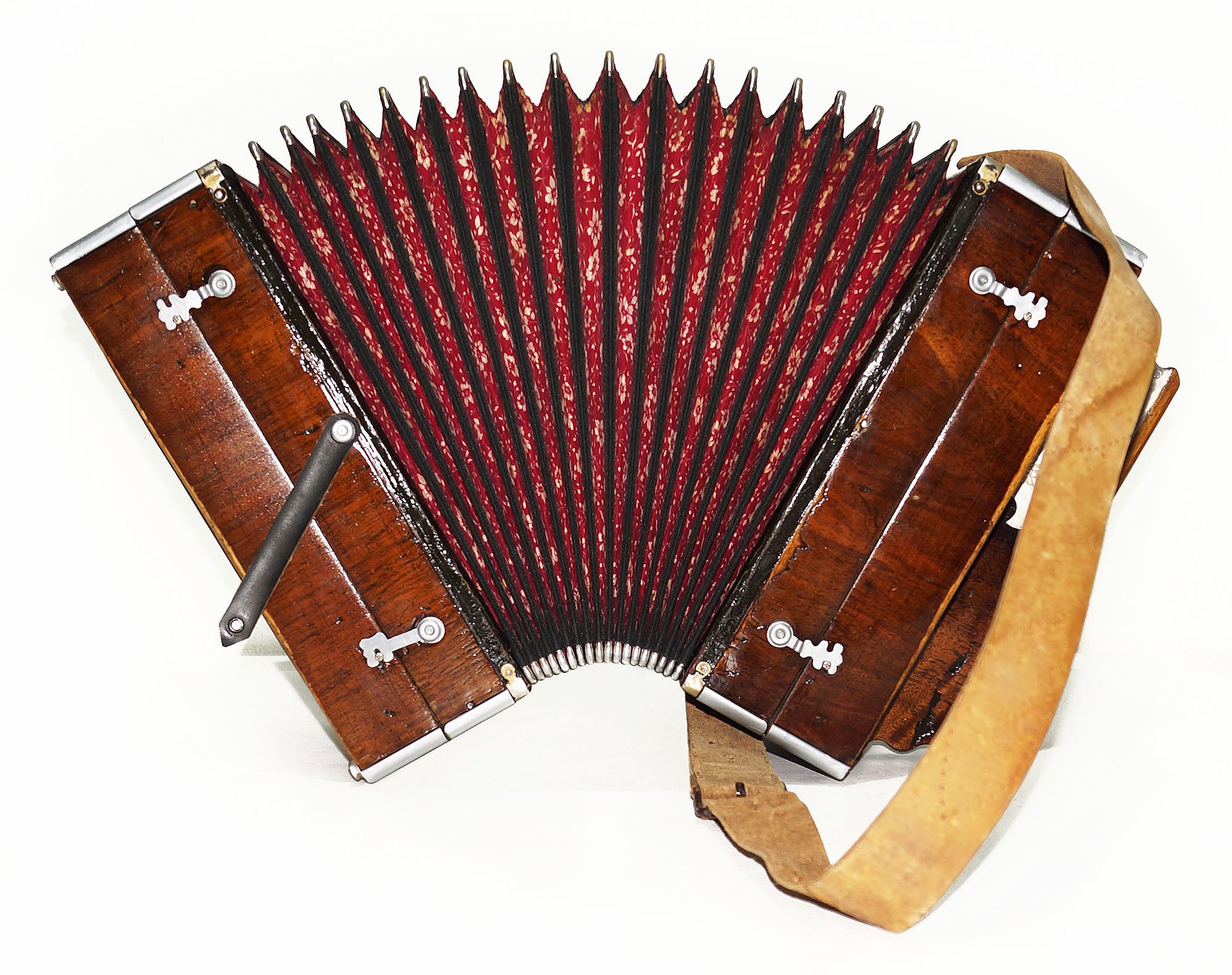 Vintage Old Garmon, Antigue Folk Handmade Button Accordion Harmonica 1964, Squeezebox, Amazing sound!
