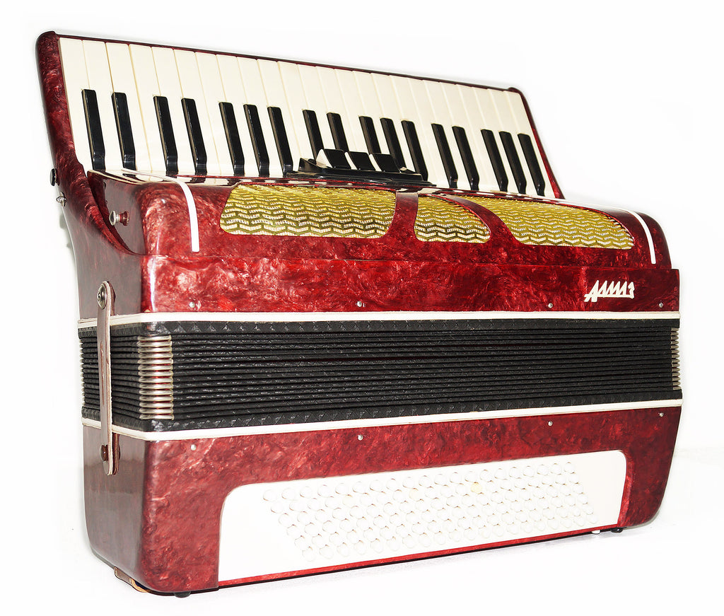 Russian Piano Accordion Almaz 120 Bass made in USSR, incl Straps, 1912, Keyboard Accordian, Amazing sound.