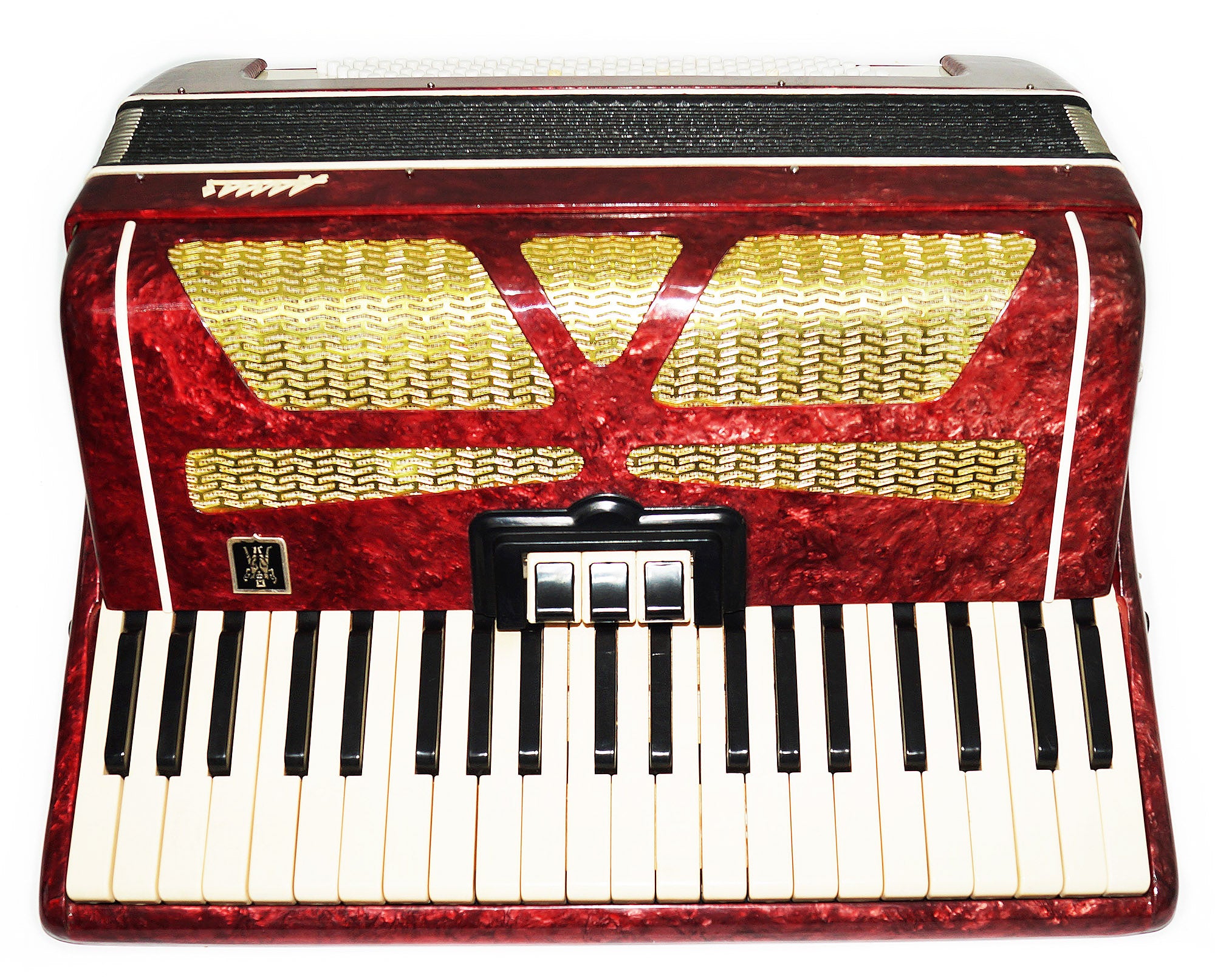 Russian Piano Accordion Almaz 120 Bass made in USSR, incl Straps, 1912, Keyboard Accordian, Amazing sound.