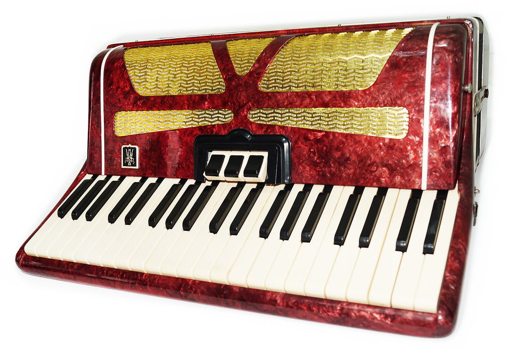 Russian Piano Accordion Almaz 120 Bass made in USSR, incl Straps, 1912, Keyboard Accordian, Amazing sound.