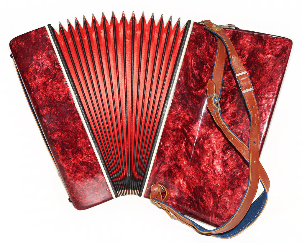 Russian Piano Accordion Almaz 120 Bass made in USSR, incl Straps, 1912, Keyboard Accordian, Amazing sound.