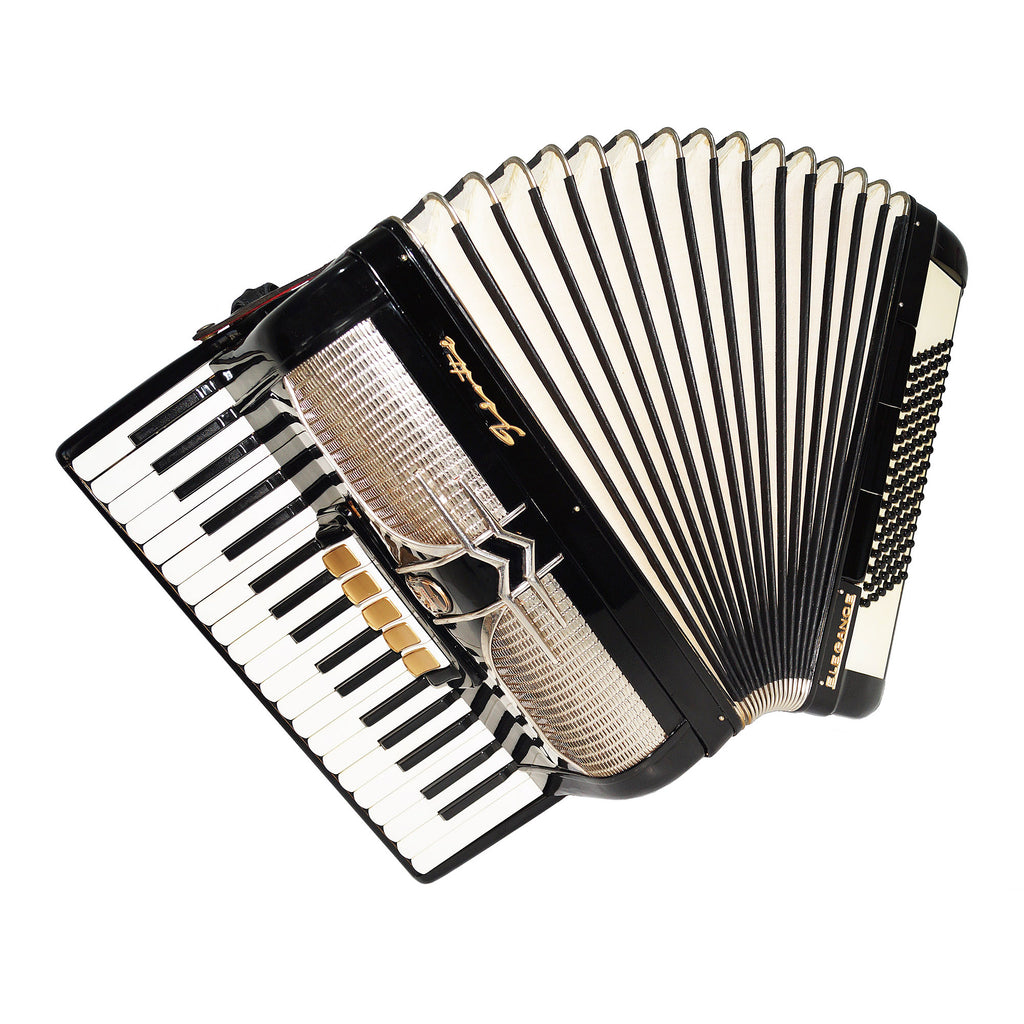 Firotti Elegance 96 Bass made in Germany Piano Accordion New Straps Case 1935, Rich and Beautiful Sound!