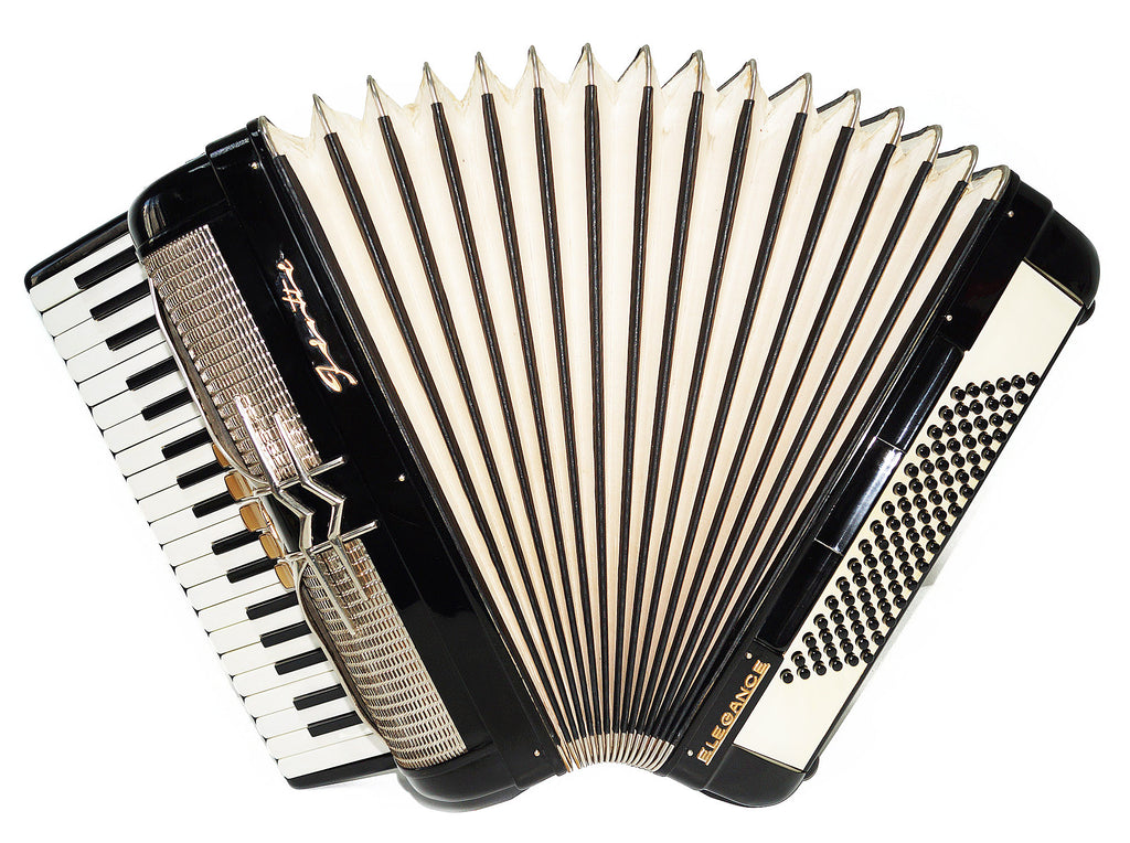 Firotti Elegance 96 Bass made in Germany Piano Accordion New Straps Case 1935, Rich and Beautiful Sound!