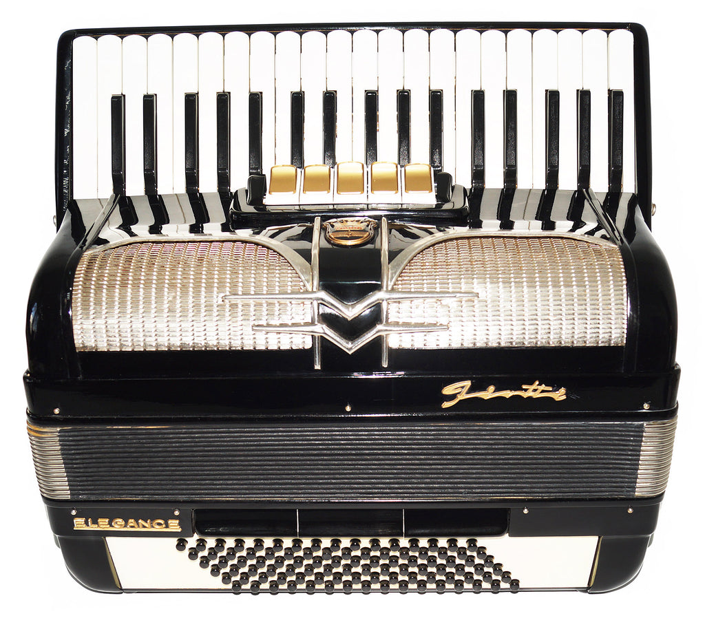 Firotti Elegance 96 Bass made in Germany Piano Accordion New Straps Case 1935, Rich and Beautiful Sound!