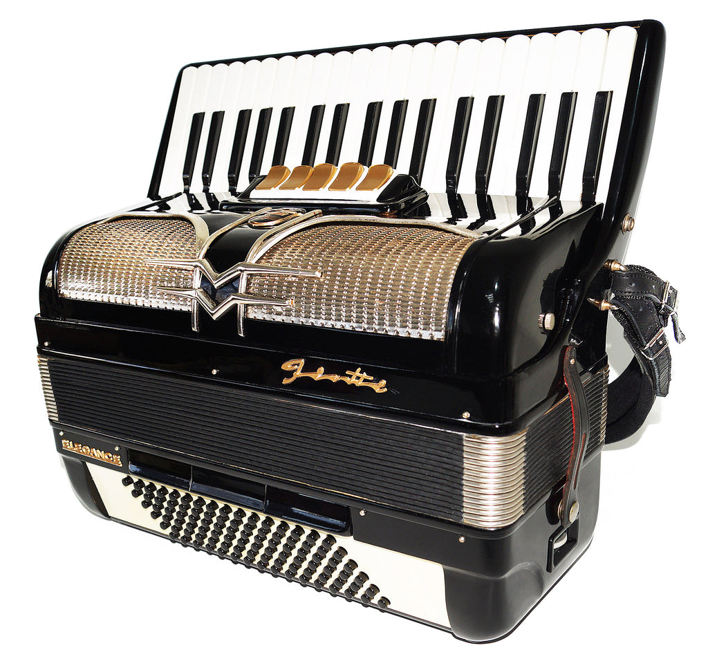 Firotti Elegance 96 Bass made in Germany Piano Accordion New Straps Case 1935, Rich and Beautiful Sound!