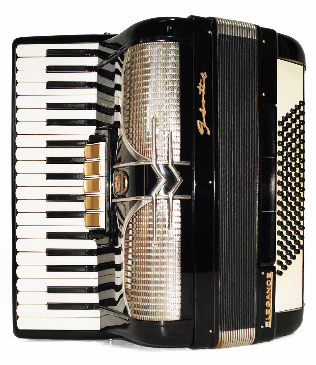 Firotti Elegance 96 Bass made in Germany Piano Accordion New Straps Case 1935, Rich and Beautiful Sound!