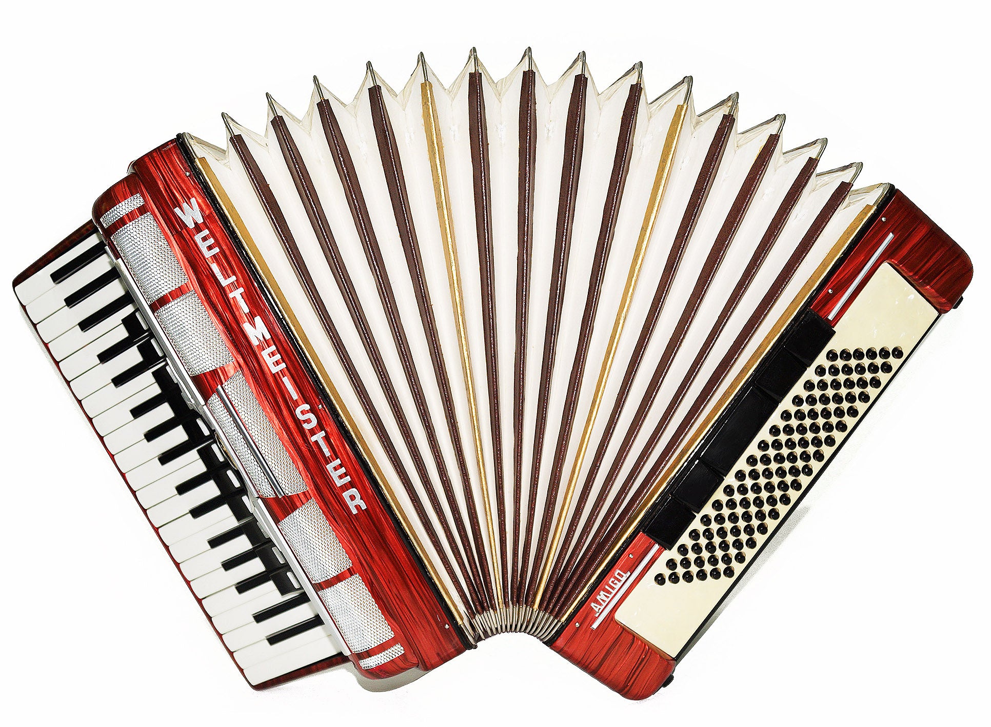 Weltmeister Amigo 96 Bass made in Germany Concert Piano Accordion New Straps Case 1928, Amazing Original Accordian, Excellent sound