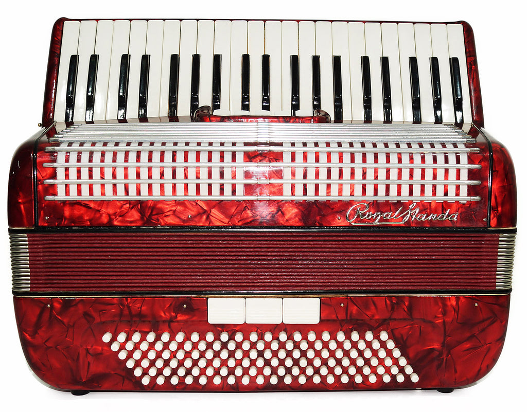 Original Royal Standard Concert Piano Accordion made in Germany New Straps Case 1990, Amazing and Powerful Sound! Top Class Rare Musical Instrument for Adults!
