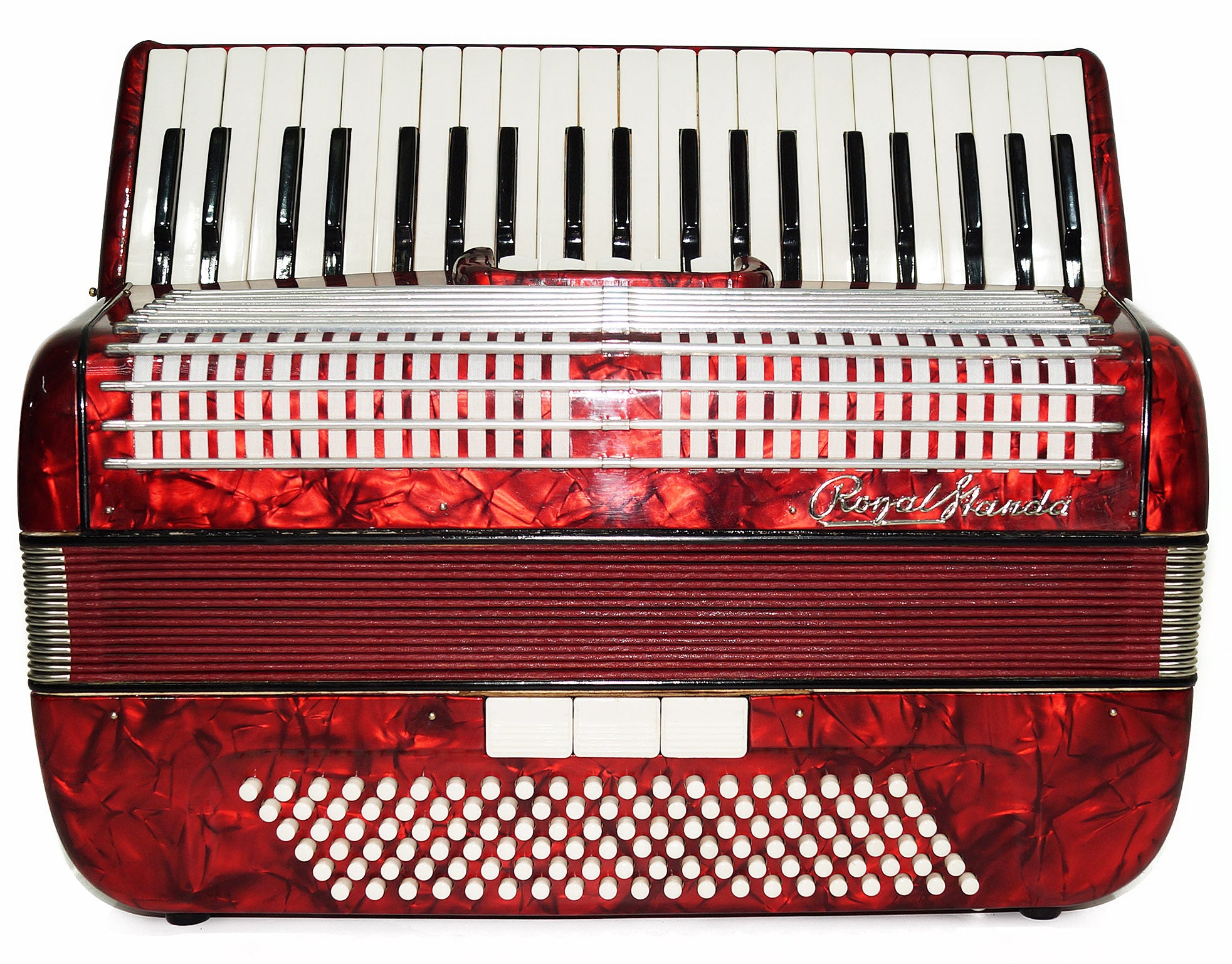Original Royal Standard Concert Piano Accordion made in Germany New Straps Case 1990, Amazing and Powerful Sound! Top Class Rare Musical Instrument for Adults!