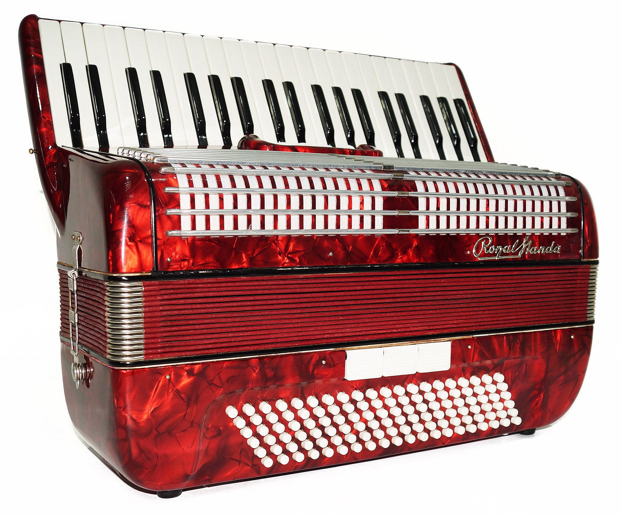 Original Royal Standard Concert Piano Accordion made in Germany New Straps Case 1990, Amazing and Powerful Sound! Top Class Rare Musical Instrument for Adults!