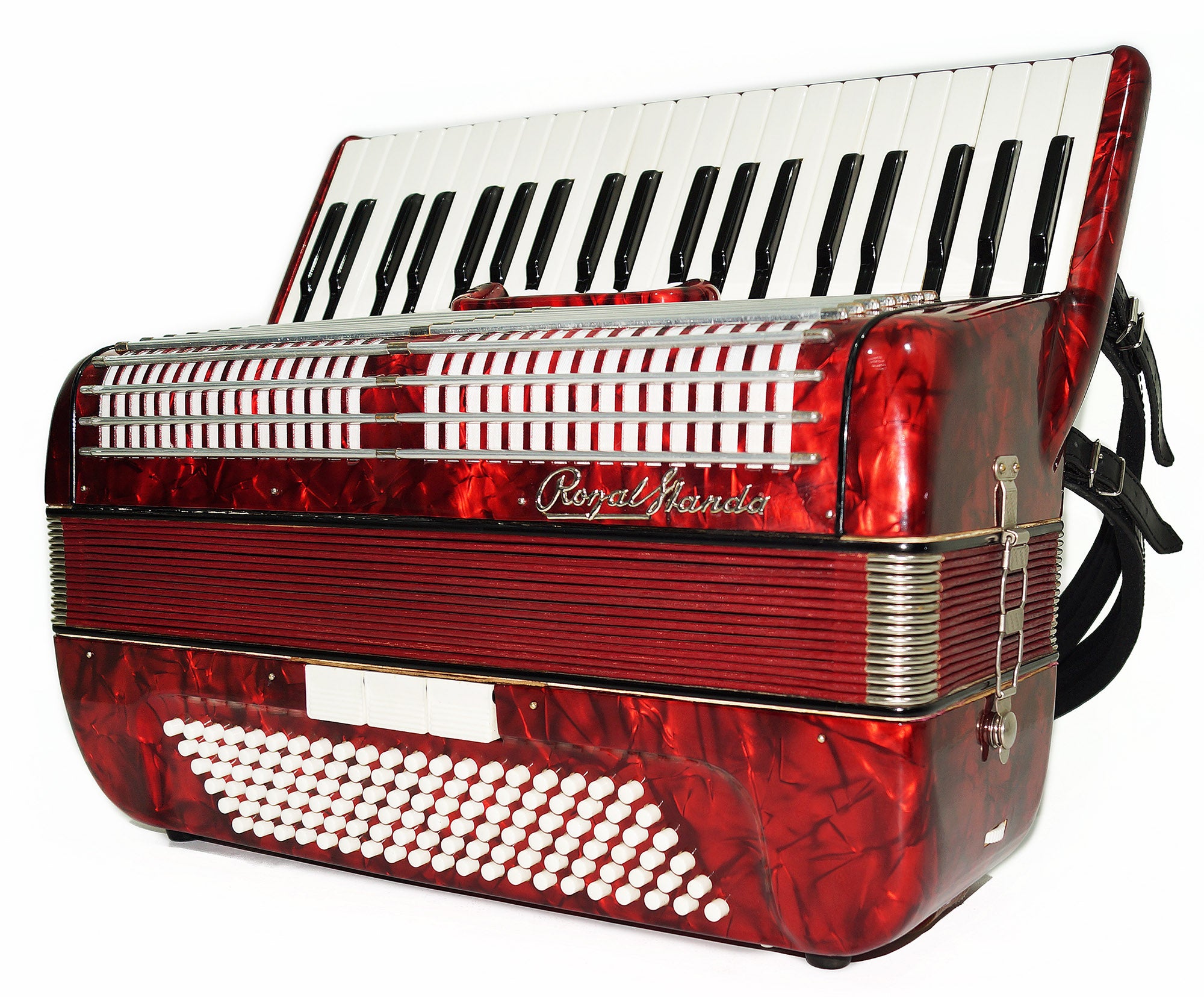 Original Royal Standard Concert Piano Accordion made in Germany New Straps Case 1990, Amazing and Powerful Sound! Top Class Rare Musical Instrument for Adults!