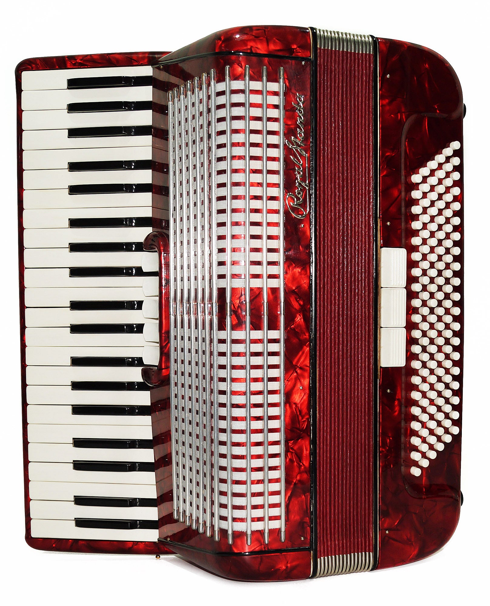 Original Royal Standard Concert Piano Accordion made in Germany New Straps Case 1990, Amazing and Powerful Sound! Top Class Rare Musical Instrument for Adults!
