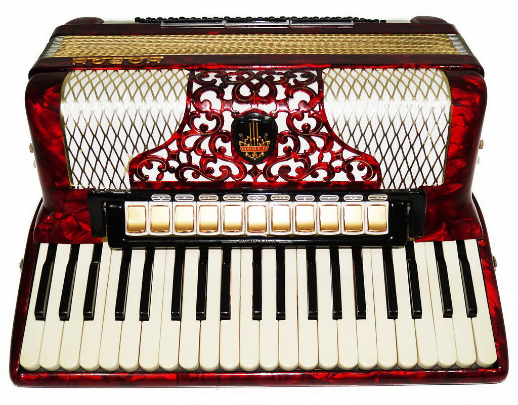 Horch Full Size Original Concert Piano Accordion made in Germany New Straps Case 2035, Amazing Powerful Sound! High Quality Musical Instrument for Adults!