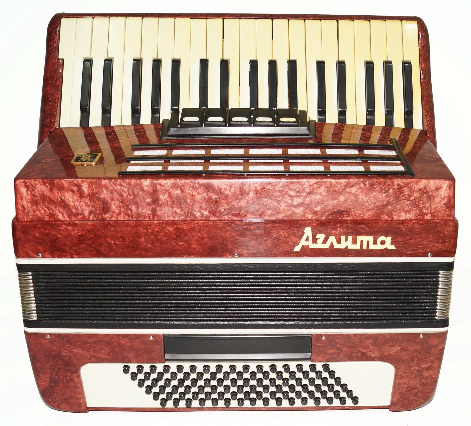 Piano Accordion Aelita 96 Bass Buttons made in USSR, incl New Straps 2047, Beautiful Keyboard Accordian! Rich and Bright sound!