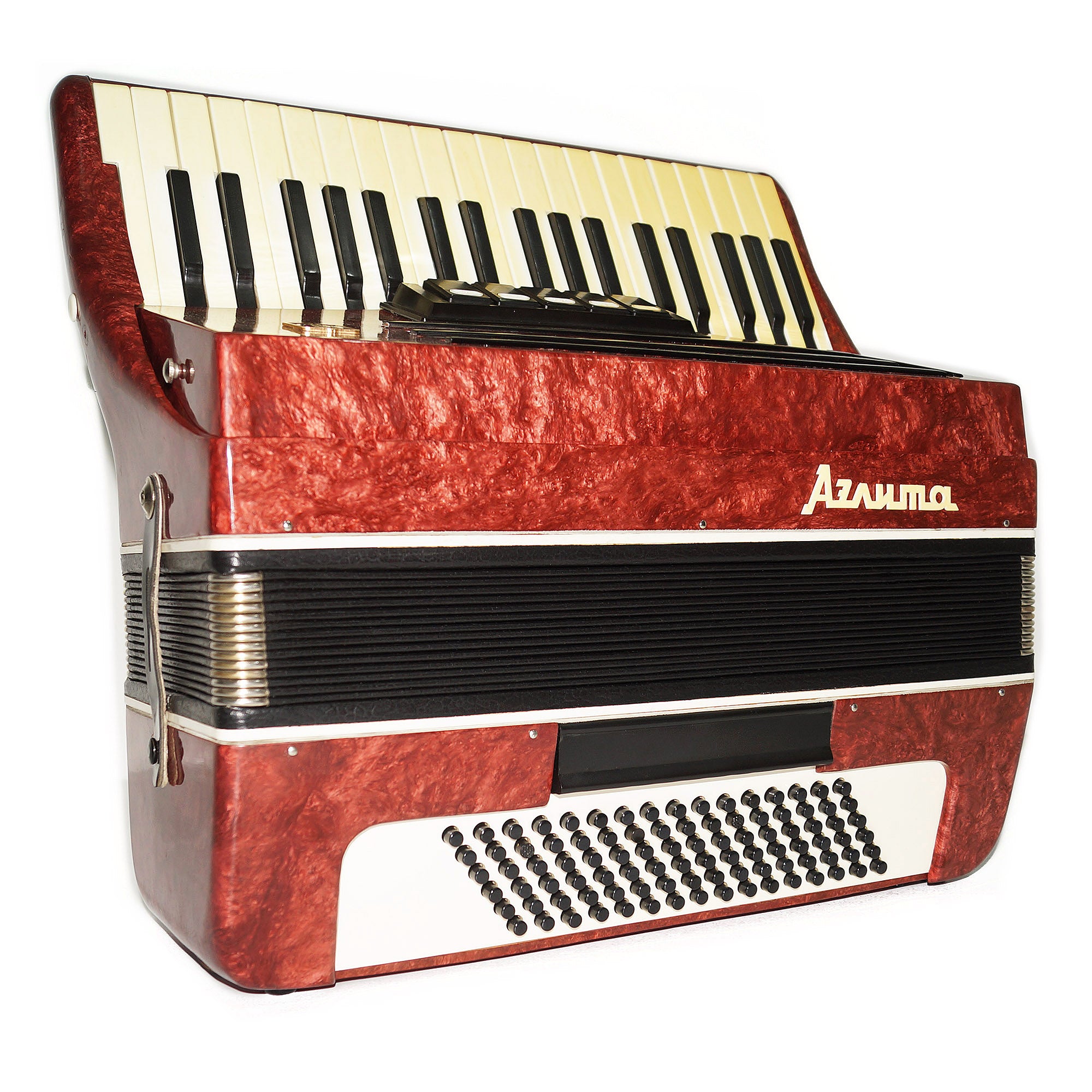Piano Accordion Aelita 96 Bass Buttons made in USSR, incl New Straps 2047, Beautiful Keyboard Accordian! Rich and Bright sound!