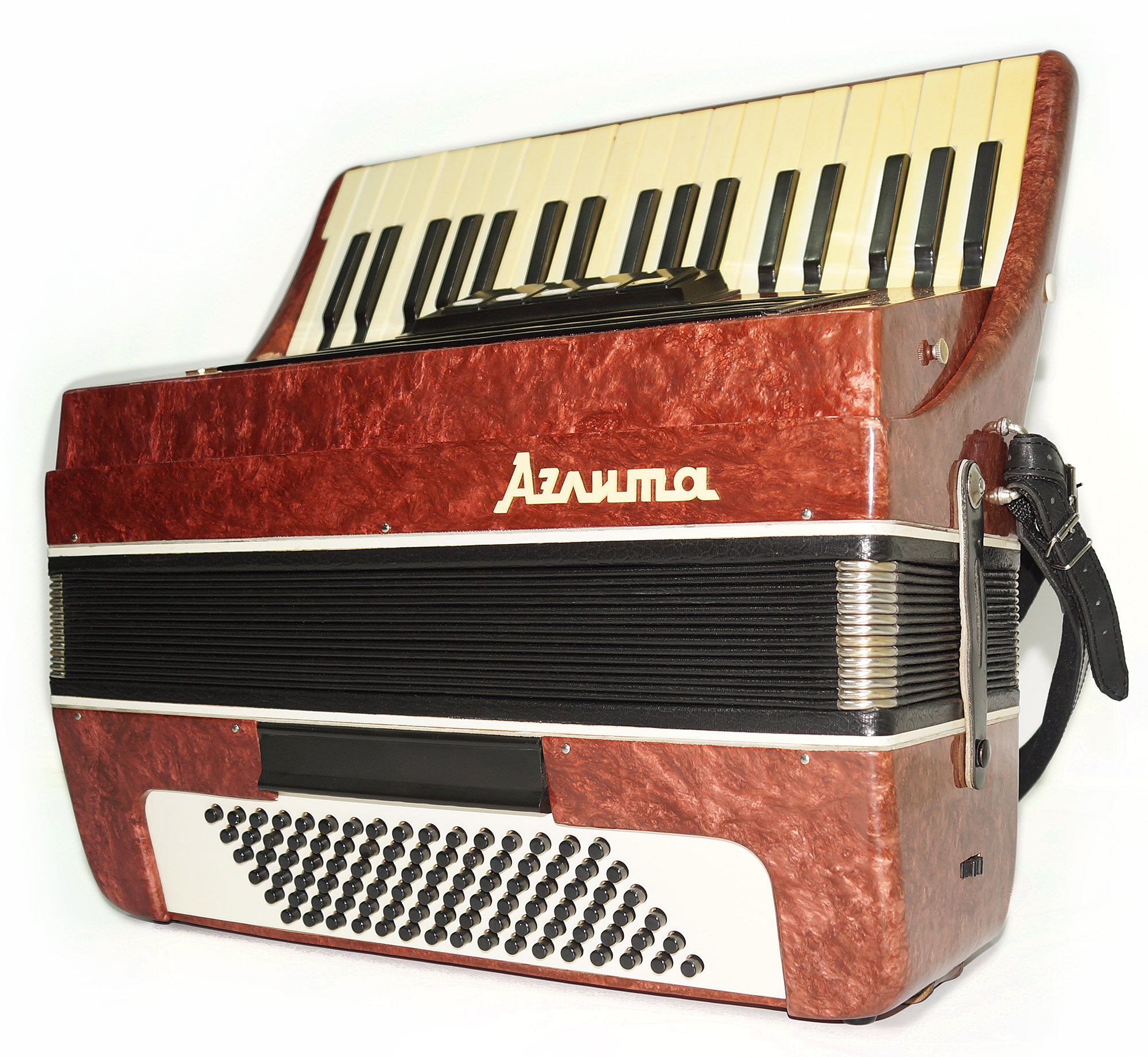 Piano Accordion Aelita 96 Bass Buttons made in USSR, incl New Straps 2047, Beautiful Keyboard Accordian! Rich and Bright sound!