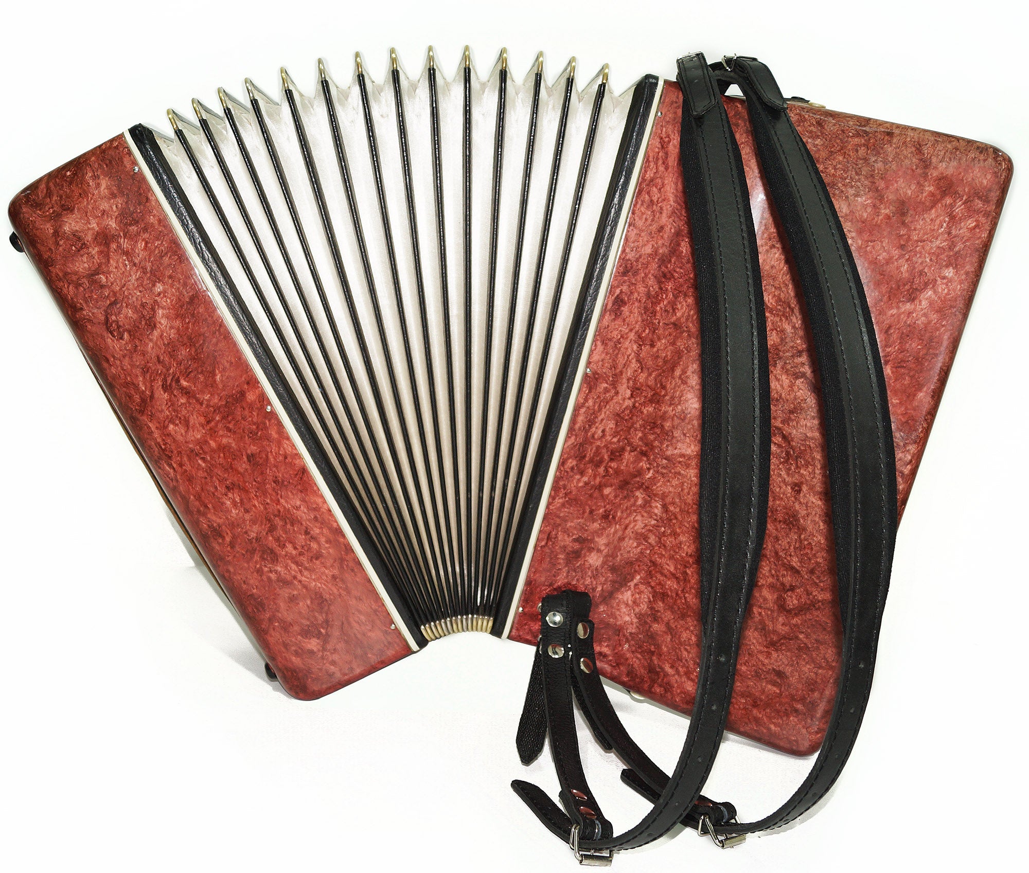 Piano Accordion Aelita 96 Bass Buttons made in USSR, incl New Straps 2047, Beautiful Keyboard Accordian! Rich and Bright sound!