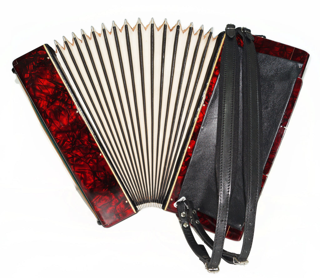 Vintage German Piano Accordion 120 Bass New Straps Amazing Sound 2195 Perfect Original Keyboard Acordian Wonderful Sound