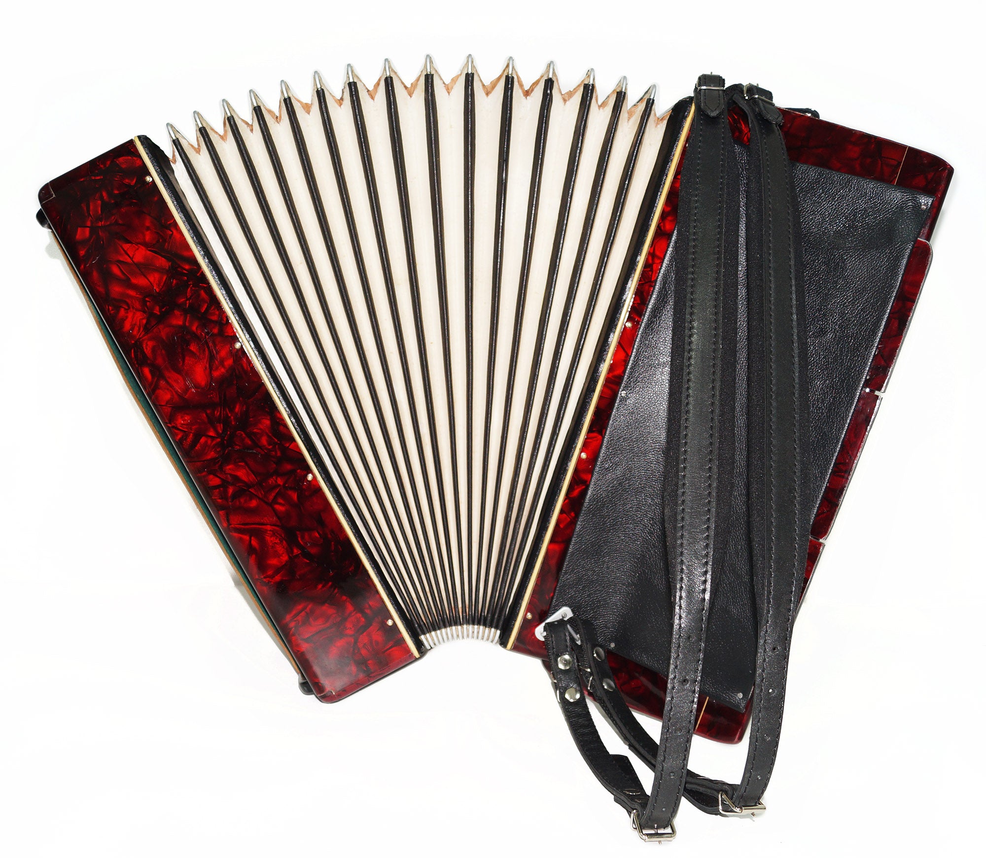 Vintage German Piano Accordion 120 Bass New Straps Amazing Sound 2195 Perfect Original Keyboard Acordian Wonderful Sound