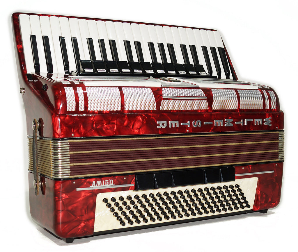 Almost Unused Weltmeister Amigo made in Germany 120 Bass Buttons Concert Piano Accordion New Straps Case 2105, Amazing Powerful sound