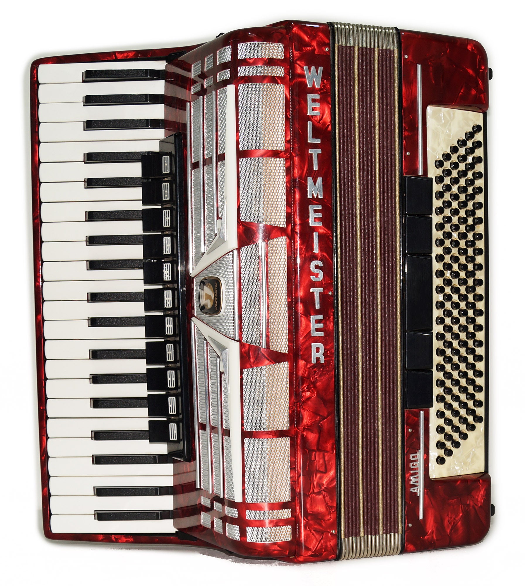 Almost Unused Weltmeister Amigo made in Germany 120 Bass Buttons Concert Piano Accordion New Straps Case 2105, Amazing Powerful sound