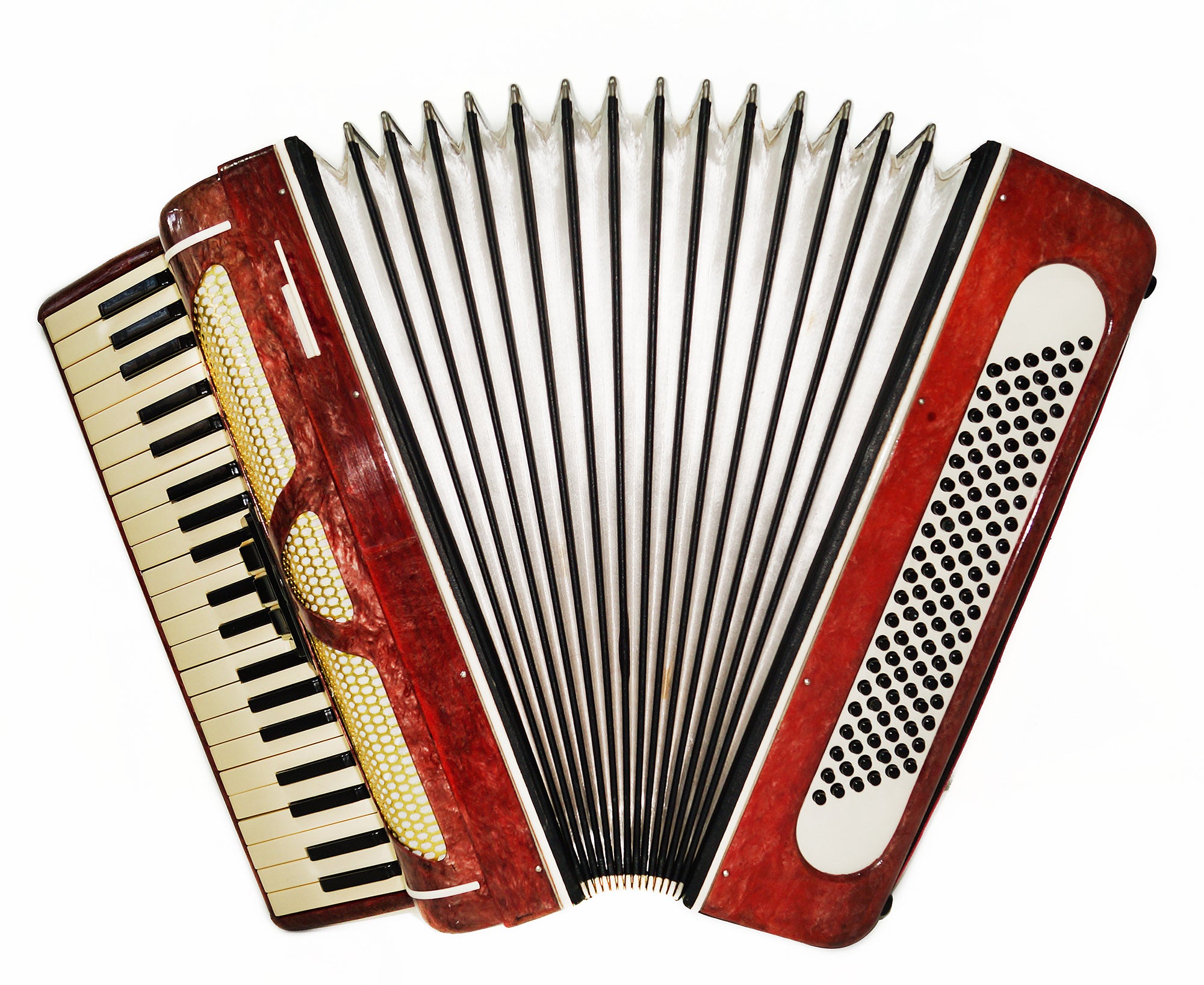 Concert Piano Accordion Almaz made in Ukraine, New Straps, 2203, Keyboard Accordian, Amazing sound
