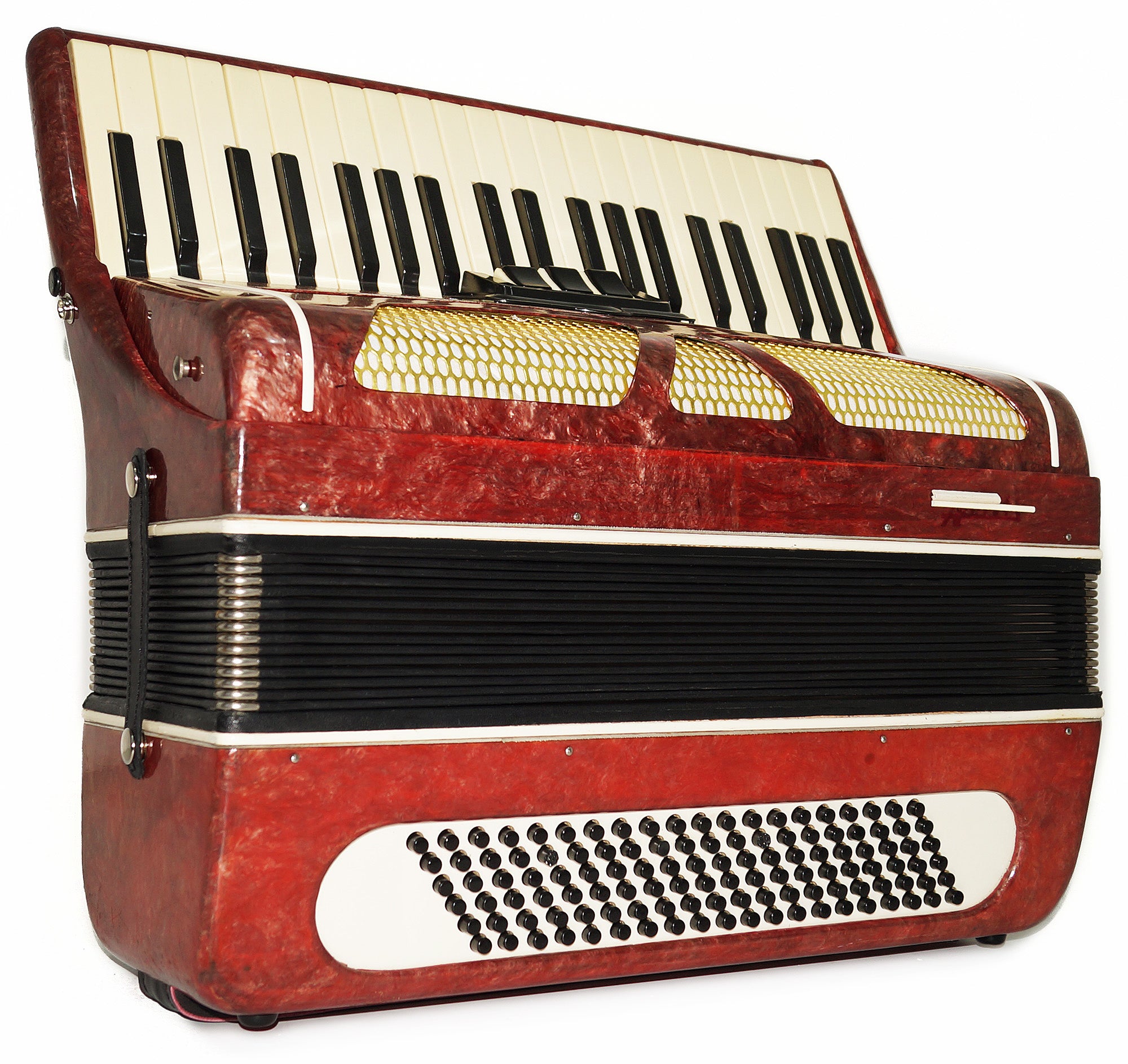 Concert Piano Accordion Almaz made in Ukraine, New Straps, 2203, Keyboard Accordian, Amazing sound