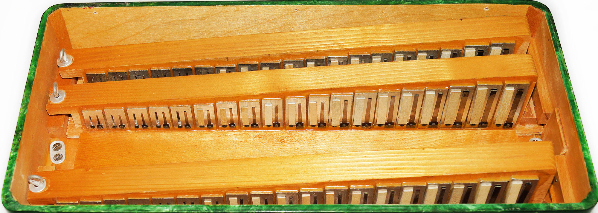 Chromatic Button Accordion Vintage Bayan Era made in Ukraine 3 Rows 100 Bass New Straps 2210, Bright and Rich sound!