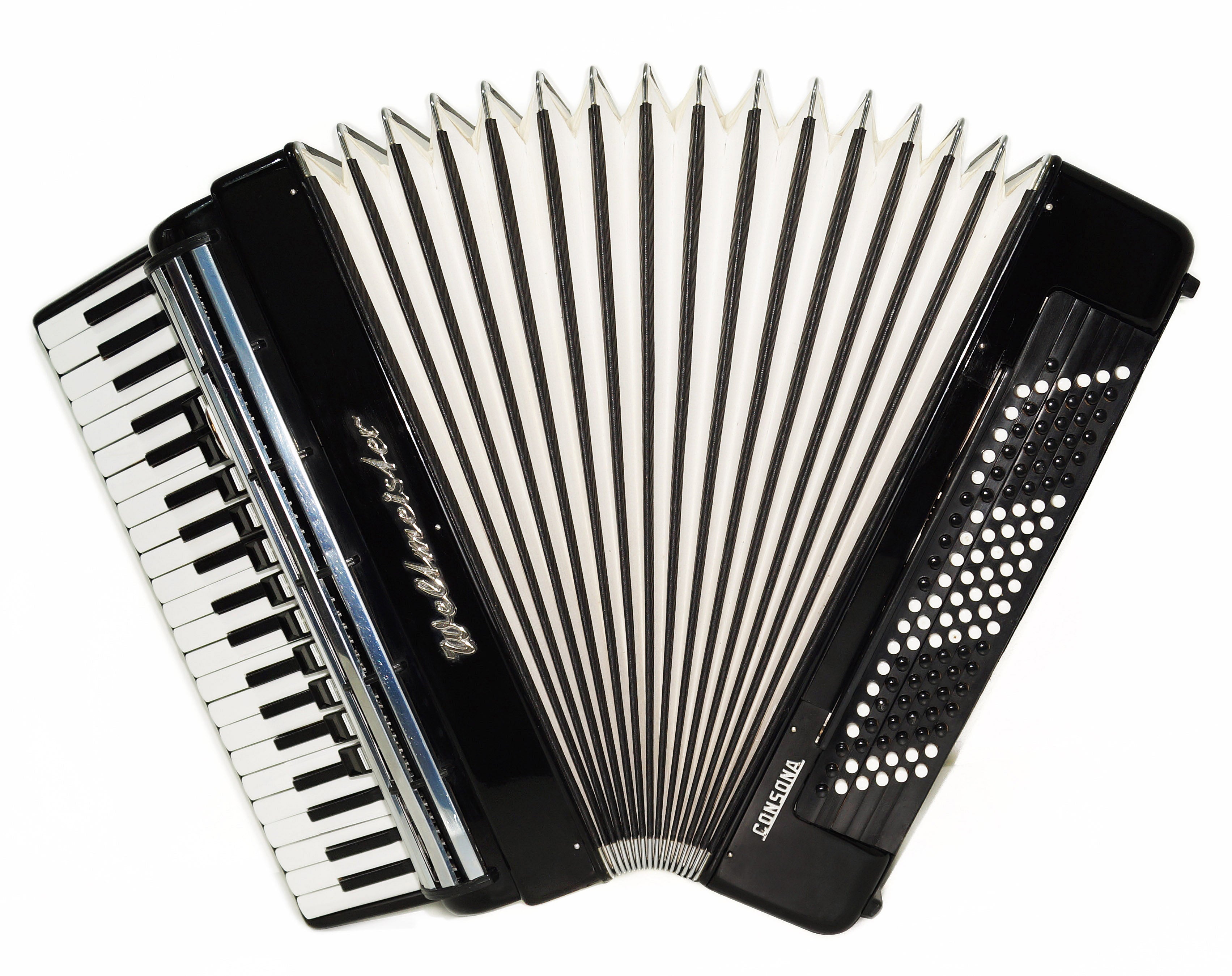Weltmeister Consona Cassotto Piano Accordion with Converter Free Bass Stradella, New Straps and Soft Case, 2119, Great Professional Accordion Deep Gorgeous Sound!