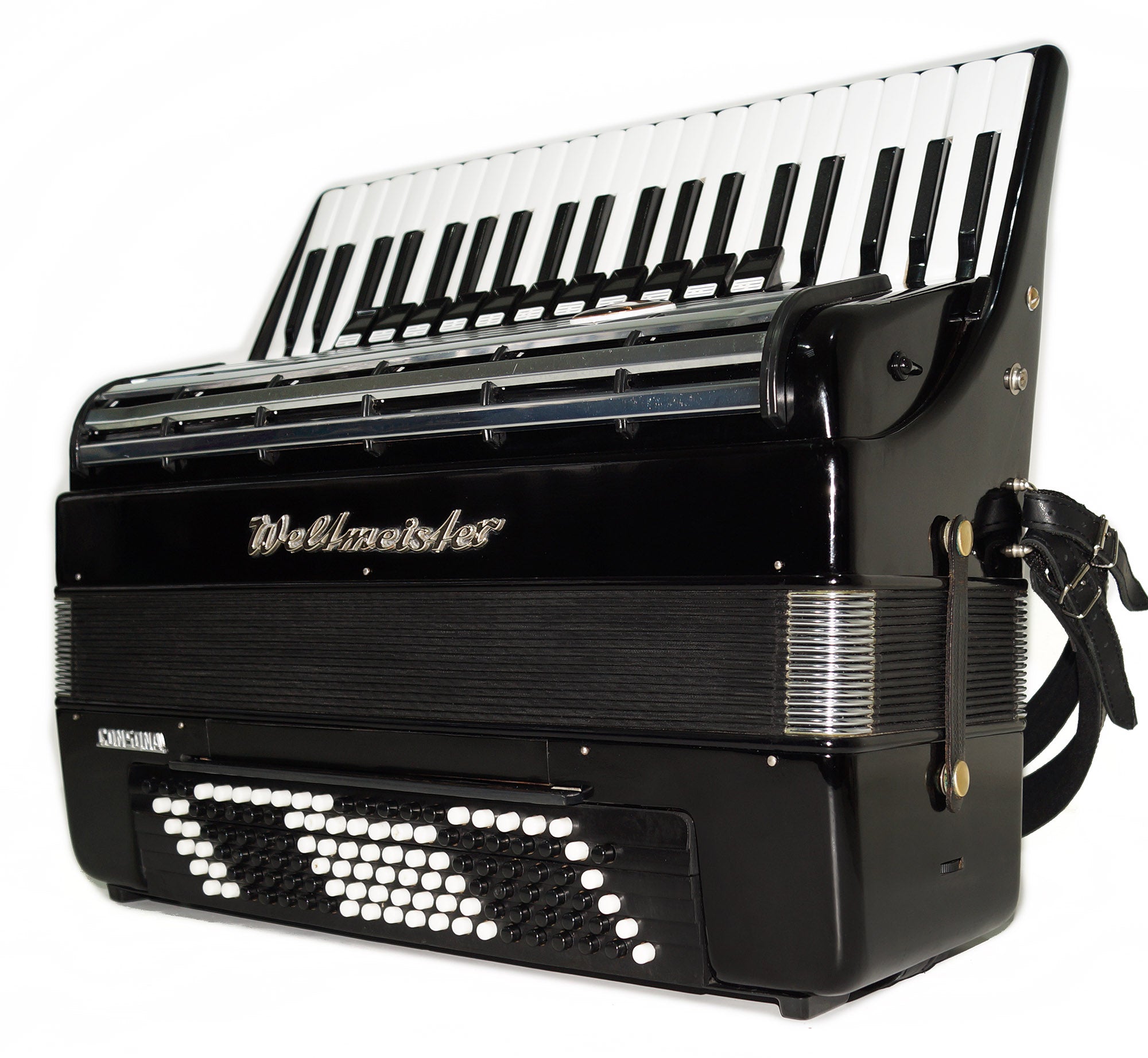 Weltmeister Consona Cassotto Piano Accordion with Converter Free Bass Stradella, New Straps and Soft Case, 2119, Great Professional Accordion Deep Gorgeous Sound!
