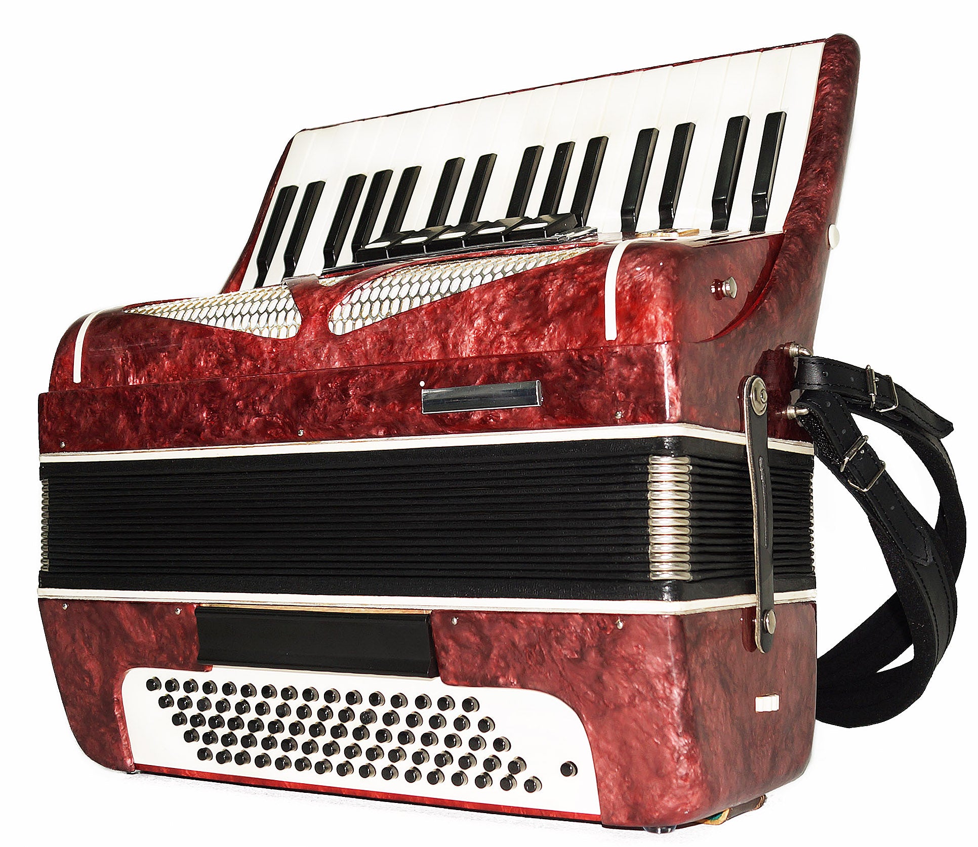 Piano Accordion Ariya 80 Bass Buttons New Straps 2142, Very Beautiful Keyboard Accordian! Wonderful sound!