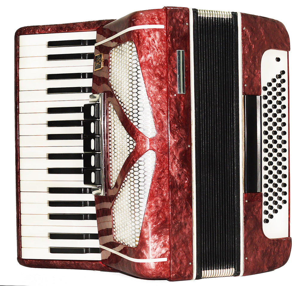 Piano Accordion Ariya 80 Bass Buttons New Straps 2142, Very Beautiful Keyboard Accordian! Wonderful sound!