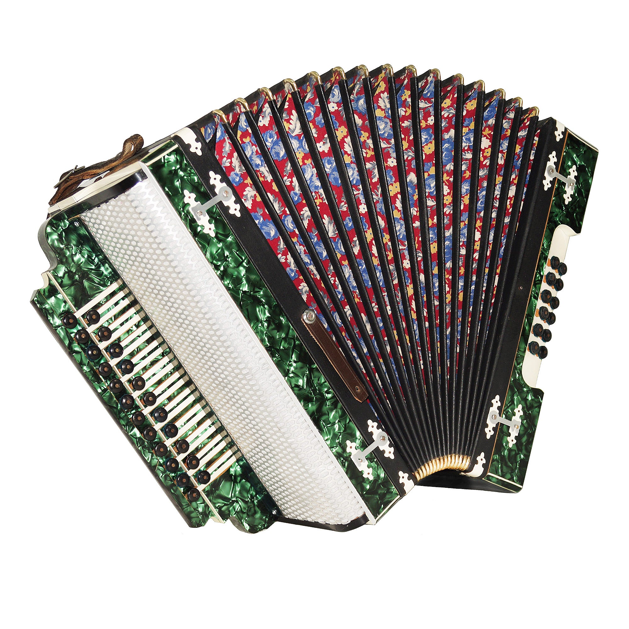 Vintage Old Garmon, Folk Handmade Button Accordion Harmonica 2144, Squeezebox, Rich Wonderful sound!