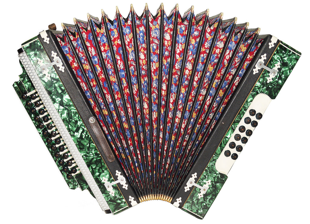Vintage Old Garmon, Folk Handmade Button Accordion Harmonica 2144, Squeezebox, Rich Wonderful sound!