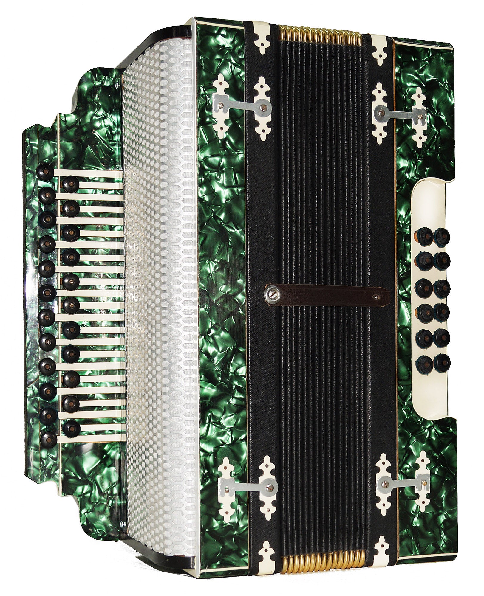 Vintage Old Garmon, Folk Handmade Button Accordion Harmonica 2144, Squeezebox, Rich Wonderful sound!